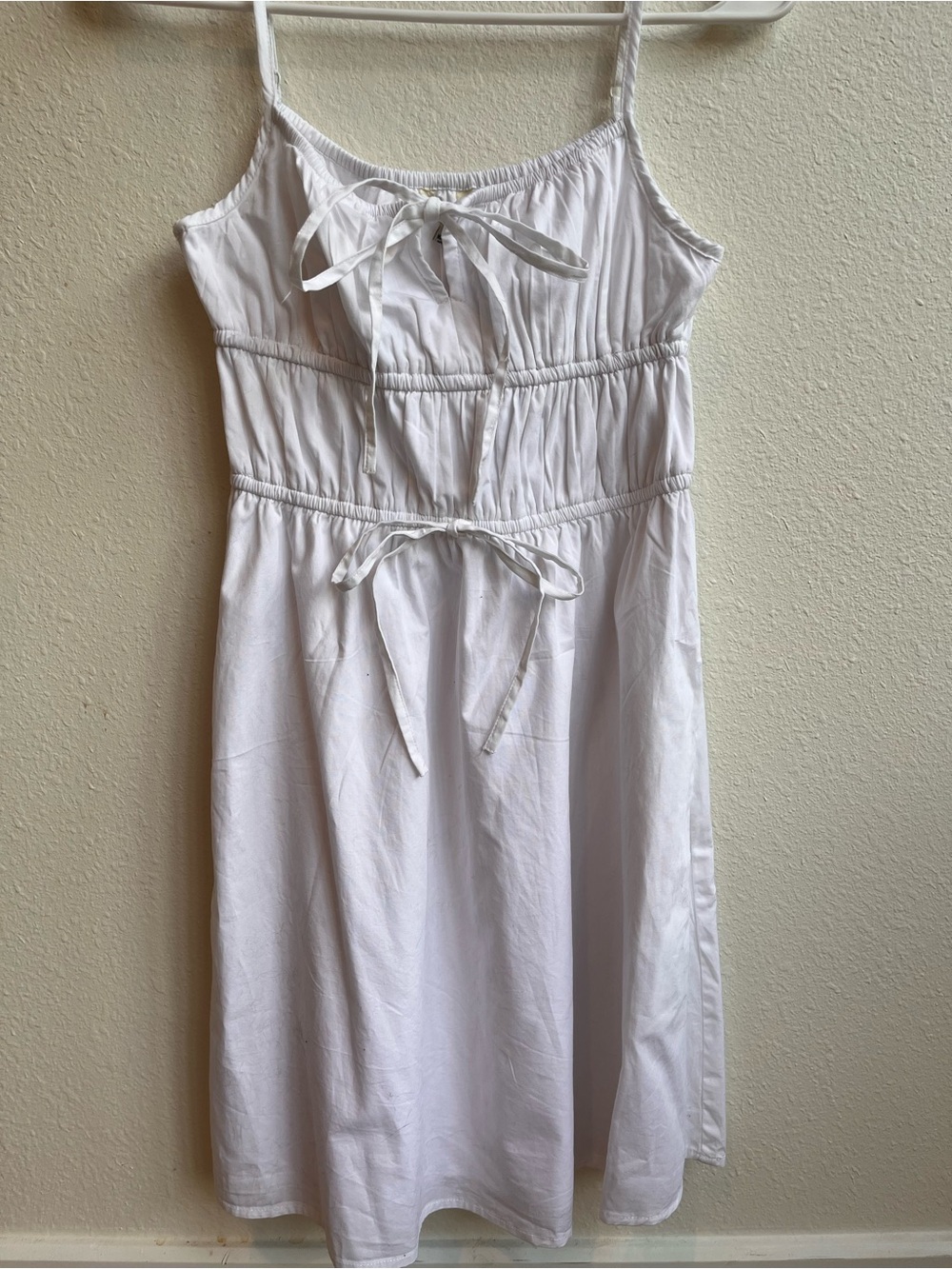 White Tie-Front Mini Dress - Women's Summer Dress